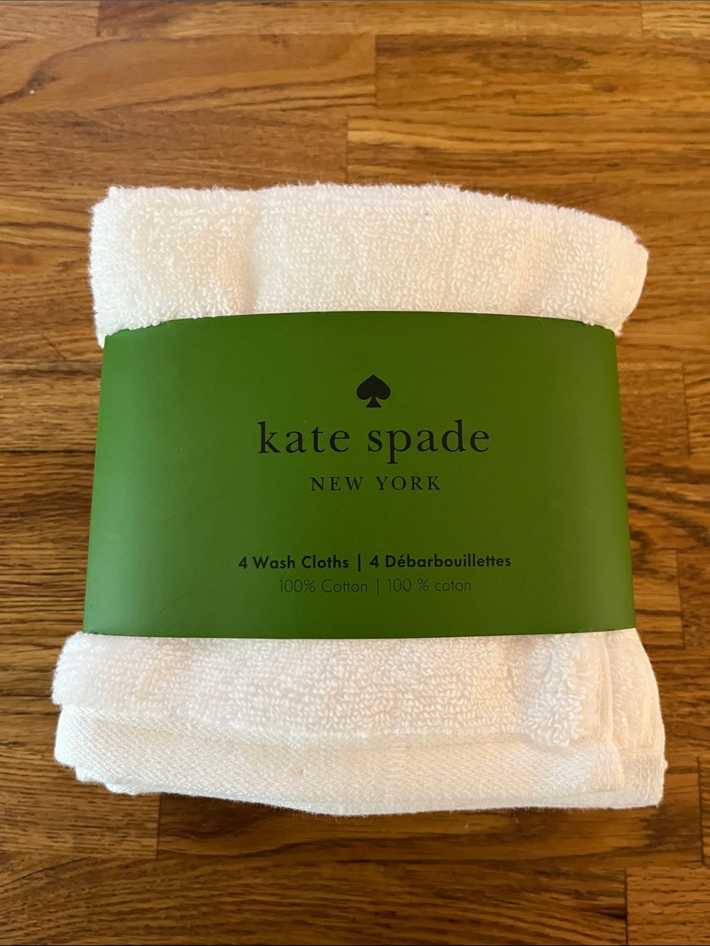 NWT Kate Spade White Wash Cloths Set Of 4